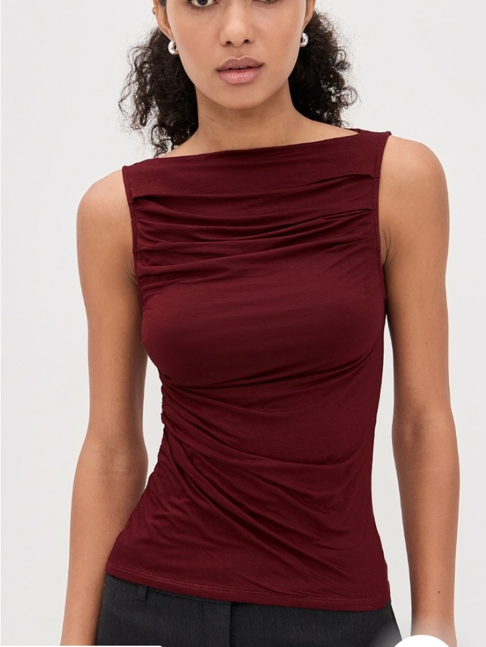 Enza Costa Fluid Jersey Draped Boatneck Fluid Jersey Draped Boatneck